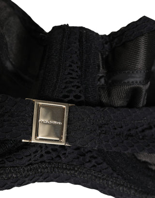 Black Nylon Padded Balconnet Brassiere Underwear