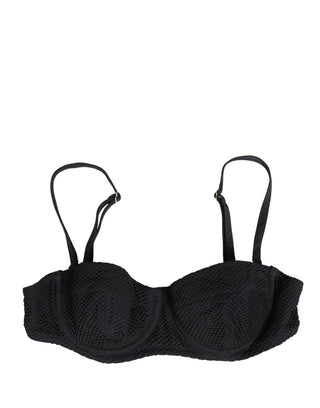 Black Nylon Padded Balconnet Brassiere Underwear