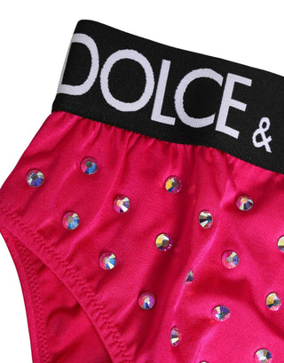 Pink Crystal High Waist Brief Panty Underwear