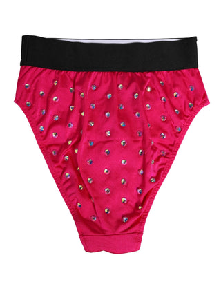 Pink Crystal High Waist Brief Panty Underwear