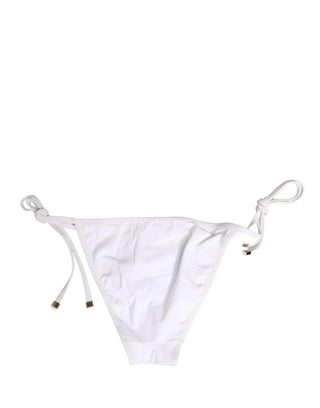 Weißes Nylon-Bikiniunterteil mit DG-Logo