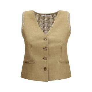Chaleco de lino beige  