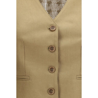 Chaleco de lino beige  