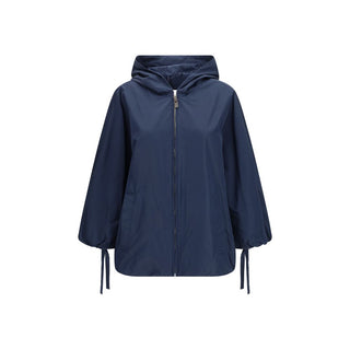 Blue Polyester Trench Coat
