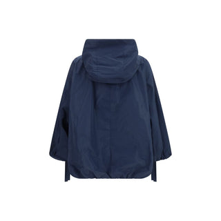 Blue Polyester Trench Coat
