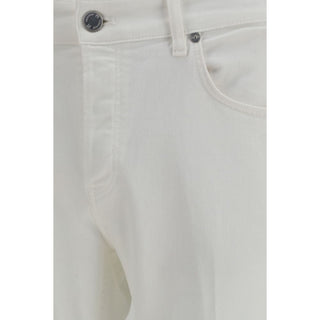 Weiße Baumwolljeans mit schmal zulaufendem Bein