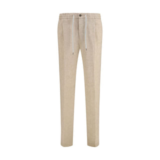 Pantalones casuales de lino beige