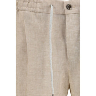 Pantalones casuales de lino beige