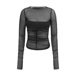 Blusa negra de nailon
