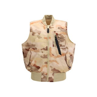 Beige Nylon Biker Jacket