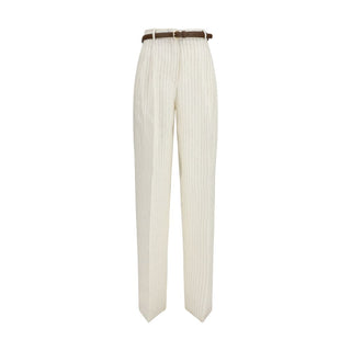 Pantalones casuales de lino beige