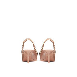 Beige Calfskin High Heel Pumps