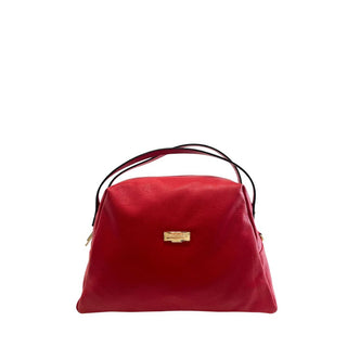 Rote Damen-Schultertasche aus Leder