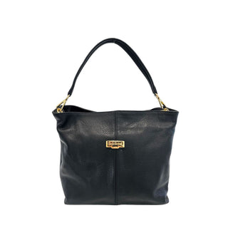 Schwarze Damenhandtasche aus Leder