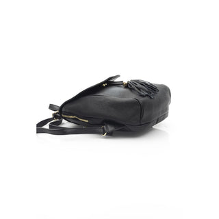 Schwarze Damenhandtasche aus Leder