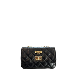 Schwarze Damenhandtasche aus Leder