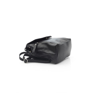 Schwarzer Damen-Lederrucksack