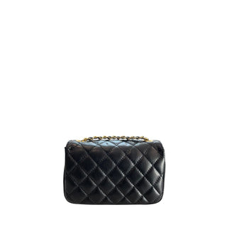 Schwarze Damenhandtasche aus Leder