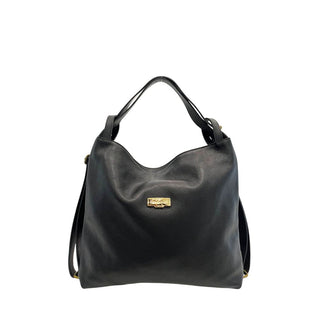 Schwarzer Damen-Lederrucksack