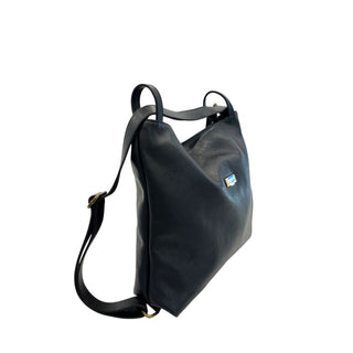 Schwarzer Damen-Lederrucksack