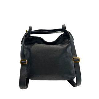 Schwarzer Damen-Lederrucksack