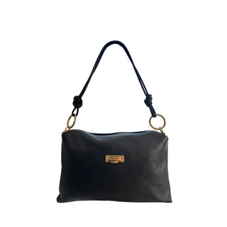 Damenhandtasche aus schwarzem Leder