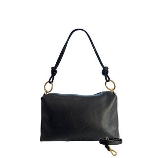 Damenhandtasche aus schwarzem Leder