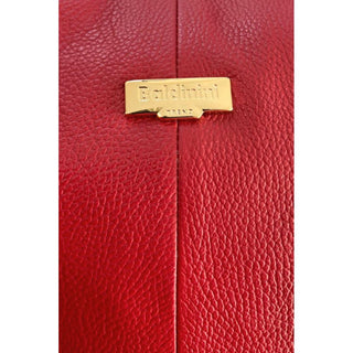 Red Leather Women Shoulder Bag