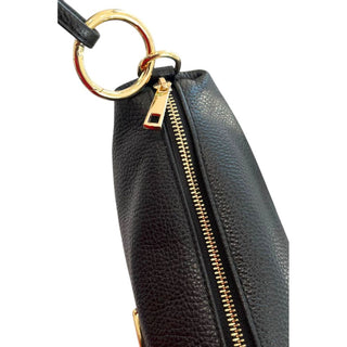 Damenhandtasche aus schwarzem Leder