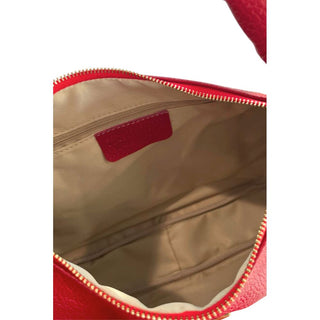 Red Leather Women Shoulder Bag