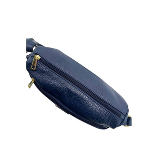 Blue Leather Women Crossbody Bag
