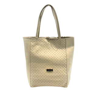 Beige Lederschultertasche für Damen