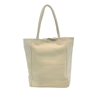 Beige Leather Women Shoulder Bag