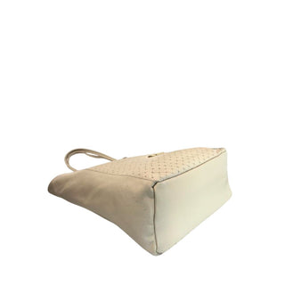 Beige Leather Women Shoulder Bag
