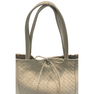 Beige Leather Women Shoulder Bag
