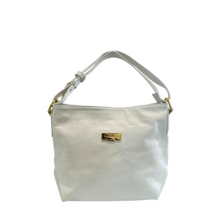 Weiße Clutch-Tasche aus Kuhfell
