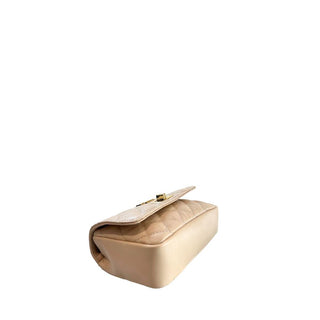 Beige Leder-Damenhandtasche
