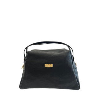 Schwarze Damenhandtasche aus Leder
