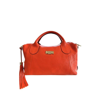 Orange Leather Women Handbag