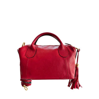 Rote Leder-Damenhandtasche