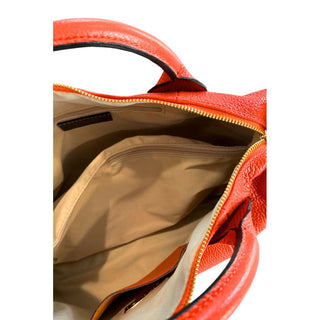 Orange Leather Women Handbag