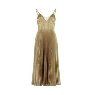 Vestido de cóctel de poliéster dorado