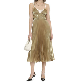 Vestido de cóctel de poliéster dorado