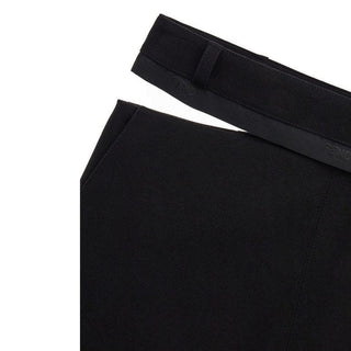 Black Virgin Wool Midi Skirt