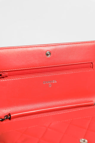Chanel Boy Wallet on Chain rotes Lammleder