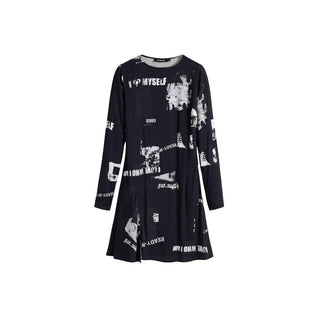 Black Viscose Short Dress