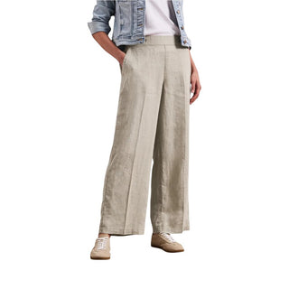 Beige Linen Casual Pants