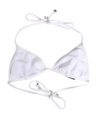 Weißer Triangel-Bikini-Oberteil aus Nylon-Strandmode