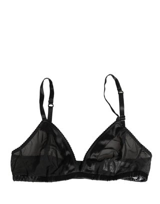 Black Nylon Stretch Soft Cup Brassiere Underwear