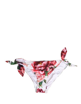 Weißer Bikini-Slip mit Blumenmuster